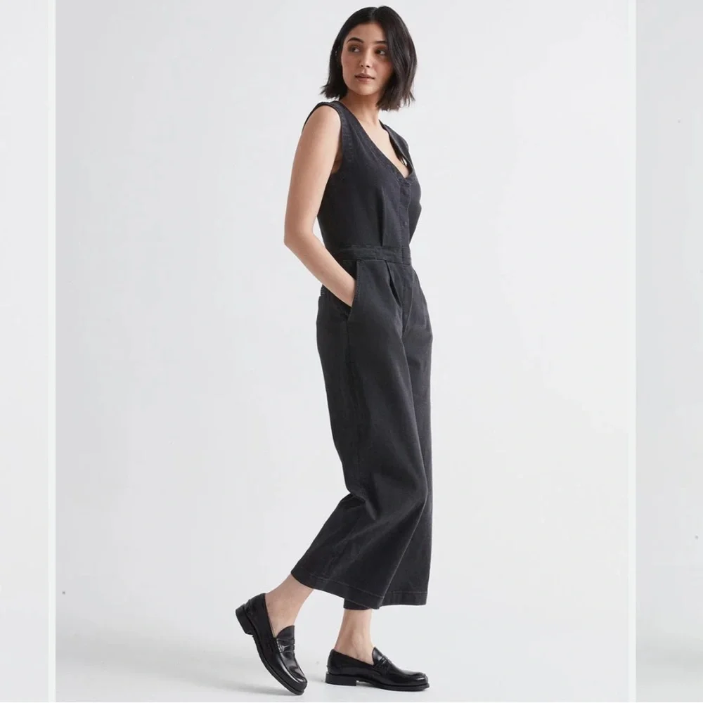 NWT-DUER - Performance Denim Tailored Jumpsuit - Picture 4 of 10